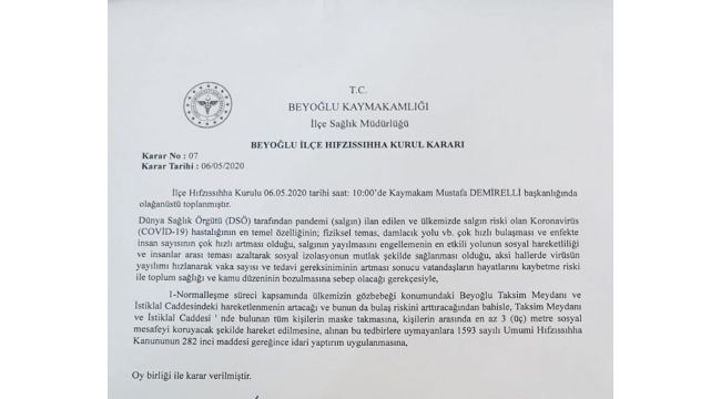 Taksim Meydanı ve İstiklal Caddesi'nde maske zorunluluğu