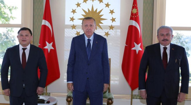 Son dakika... Cumhurbaşkanı Erdoğan Kırgızistan Meclis Başkanı Cumabekov'u kabul etti